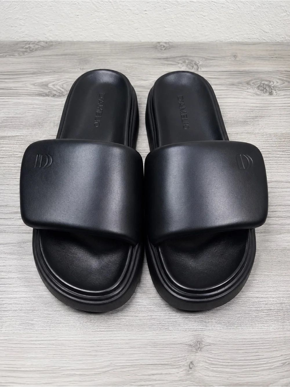 D’Amelio Black Platform Slide Sandals | Chunky Comfort Slides Size 11.5 Women’s